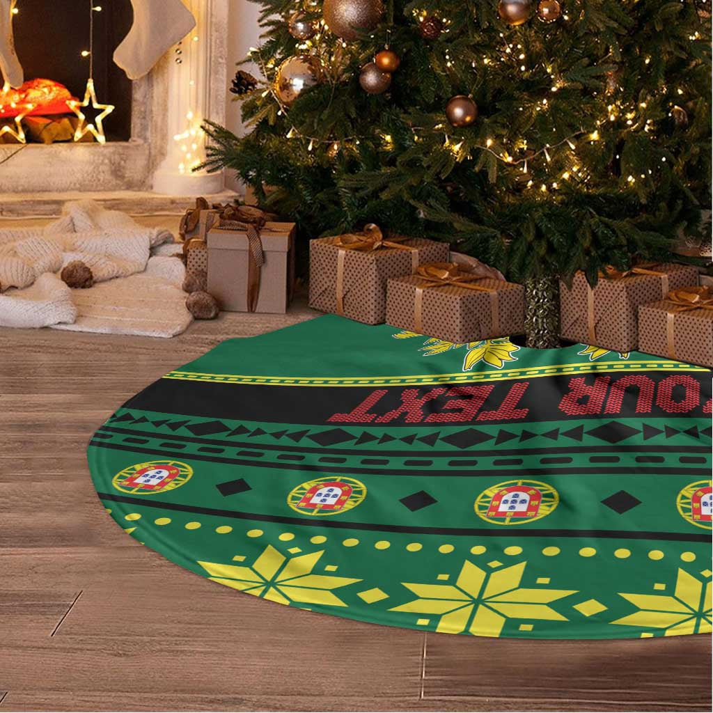 Personalized Portugal Christmas Tree Skirt Emblem With Flag Style LT19