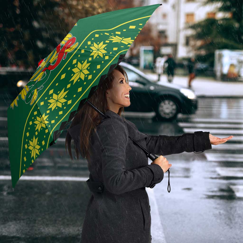 Personalized Portugal Christmas Umbrella Emblem With Flag Style - Wonder Print Shop