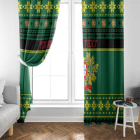 Personalized Portugal Christmas Window Curtain Emblem With Flag Style - Wonder Print Shop