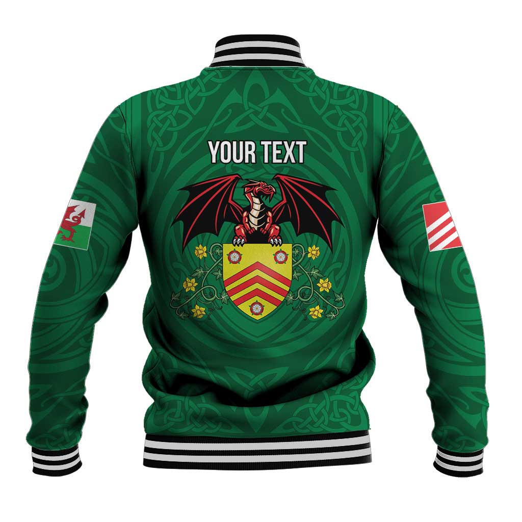 Personalized Glamorgan Wales Baseball Jacket Welsh Red Dragon And Daffodil - Wonder Print Shop
