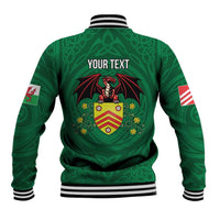 Personalized Glamorgan Wales Baseball Jacket Welsh Red Dragon And Daffodil - Wonder Print Shop