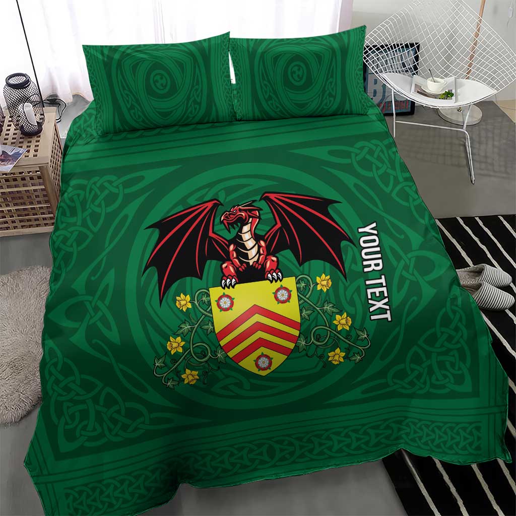 Personalized Glamorgan Wales Bedding Set Welsh Red Dragon And Daffodil - Wonder Print Shop