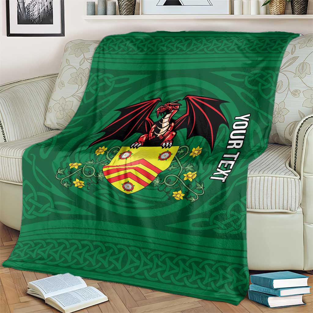 Personalized Glamorgan Wales Blanket Welsh Red Dragon And Daffodil - Wonder Print Shop