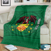 Personalized Glamorgan Wales Blanket Welsh Red Dragon And Daffodil - Wonder Print Shop