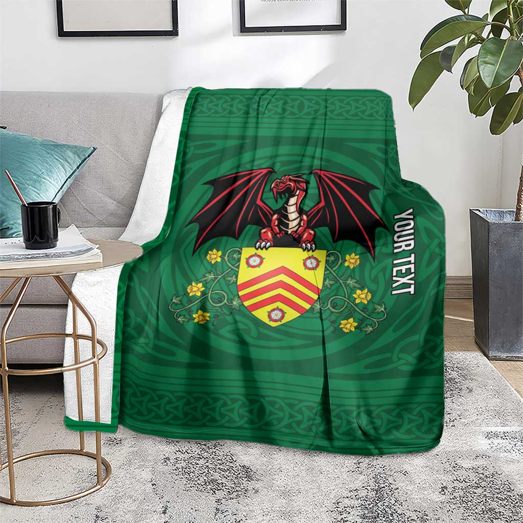 Personalized Glamorgan Wales Blanket Welsh Red Dragon And Daffodil - Wonder Print Shop