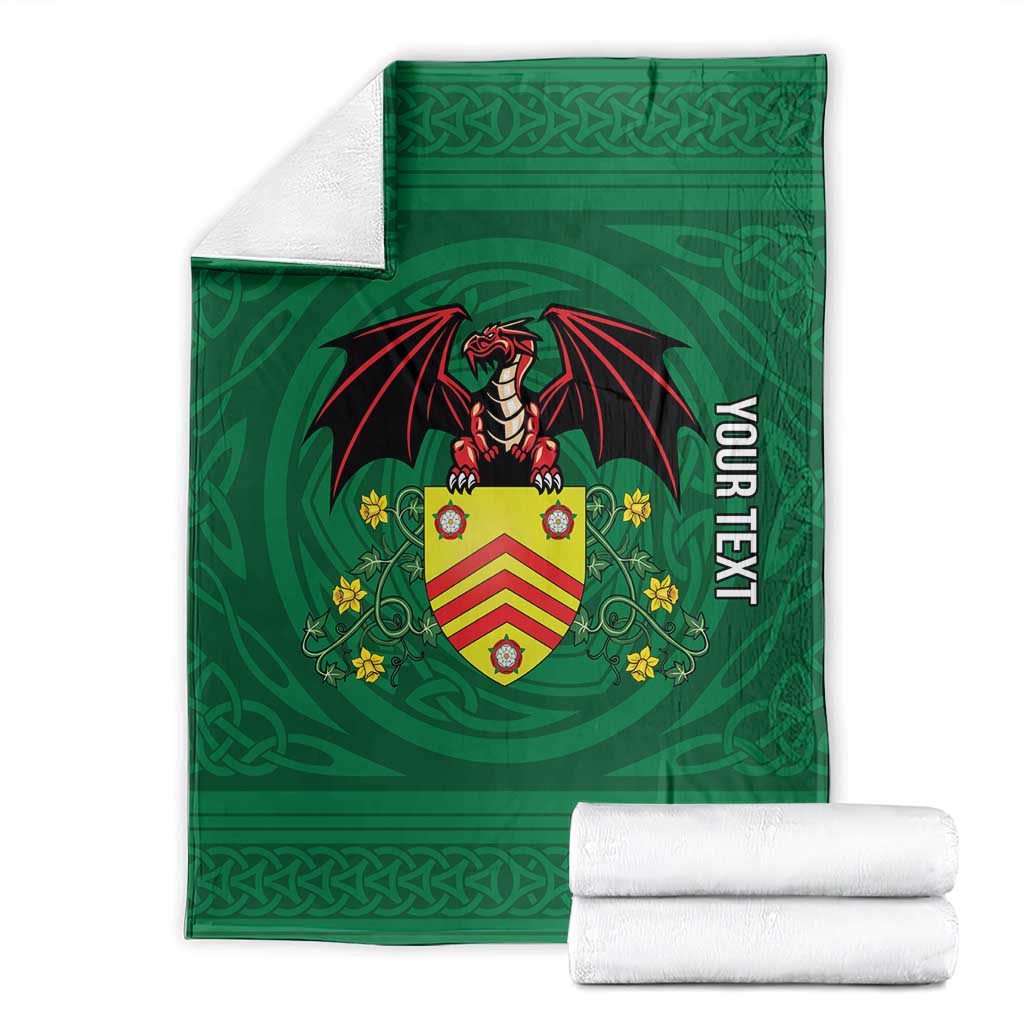 Personalized Glamorgan Wales Blanket Welsh Red Dragon And Daffodil - Wonder Print Shop