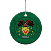 Personalized Glamorgan Wales Ceramic Ornament Welsh Red Dragon And Daffodil - Wonder Print Shop