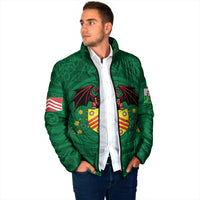 Personalized Glamorgan Wales Padded Jacket Welsh Red Dragon And Daffodil - Wonder Print Shop
