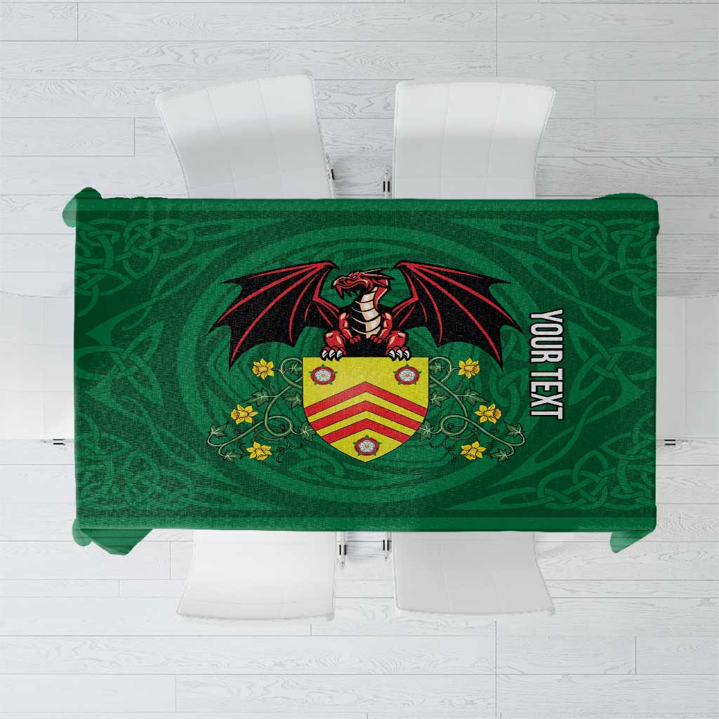 Personalized Glamorgan Wales Tablecloth Welsh Red Dragon And Daffodil - Wonder Print Shop