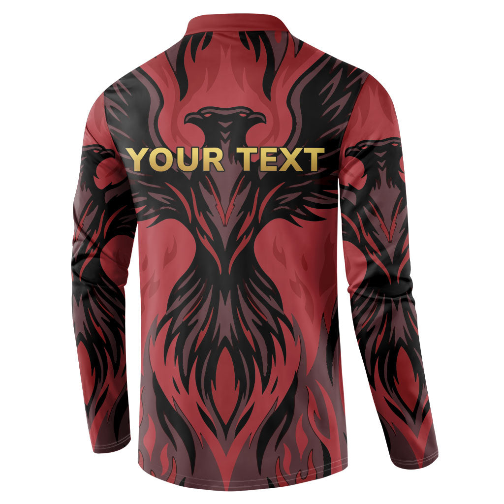 Personalized Albania Independence Day Button Sweatshirt Double Headed Eagle 114th Anniversary