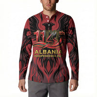 Personalized Albania Independence Day Button Sweatshirt Double Headed Eagle 114th Anniversary