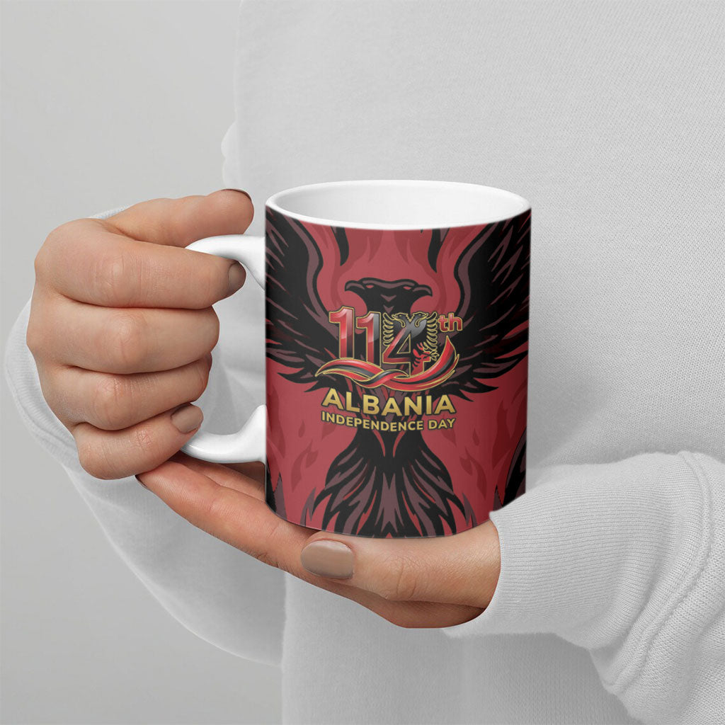 Personalized Albania Independence Day Ceramic Mug Double Headed Eagle 114th Anniversary