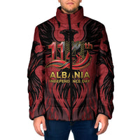 Personalized Albania Independence Day Padded Jacket Double Headed Eagle 114th Anniversary