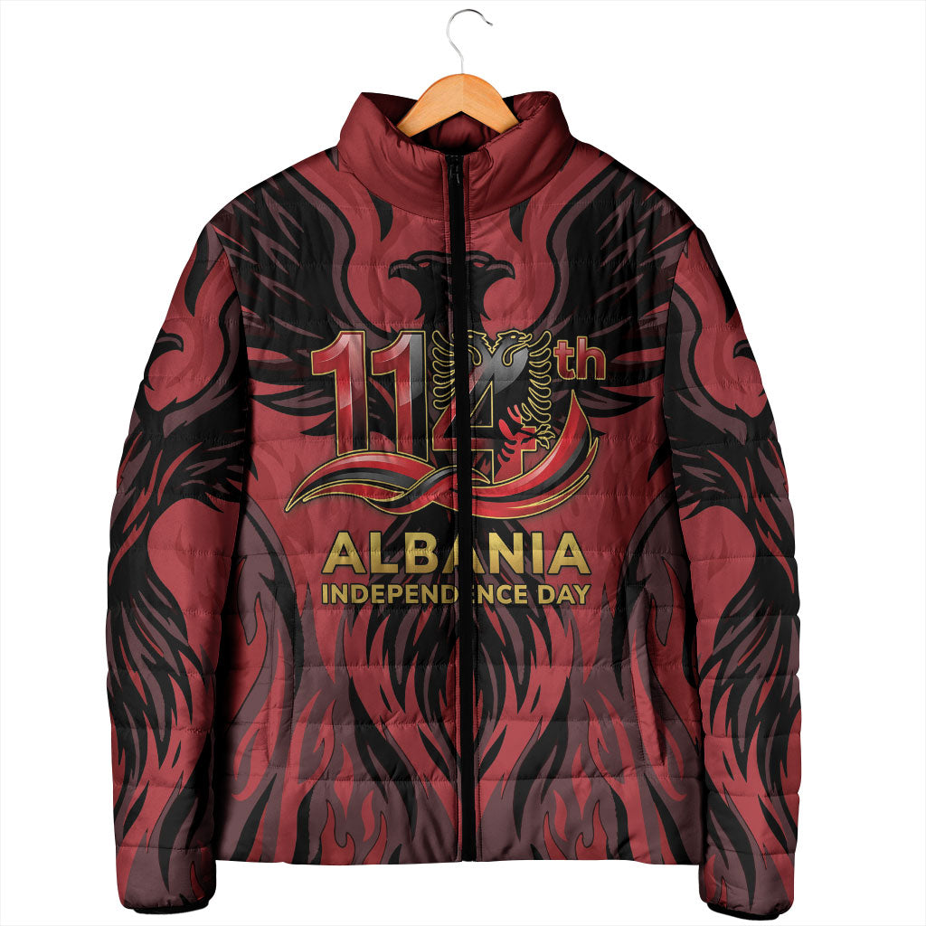 Personalized Albania Independence Day Padded Jacket Double Headed Eagle 114th Anniversary