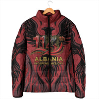 Personalized Albania Independence Day Padded Jacket Double Headed Eagle 114th Anniversary