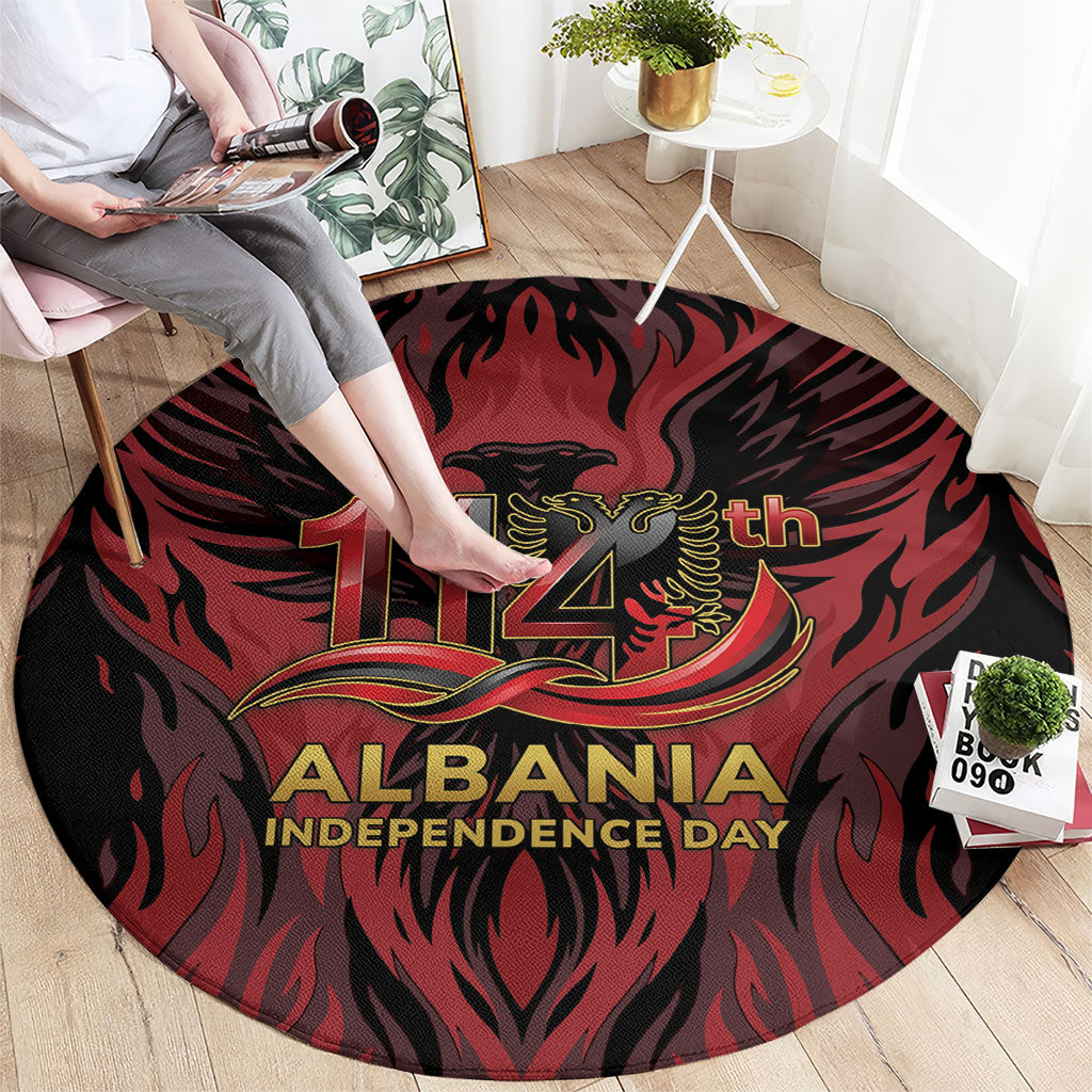 Albania Independence Day Round Carpet Double Headed Eagle 114th Anniversary