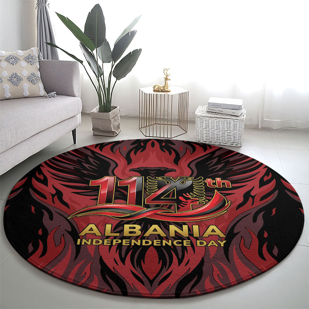Albania Independence Day Round Carpet Double Headed Eagle 114th Anniversary