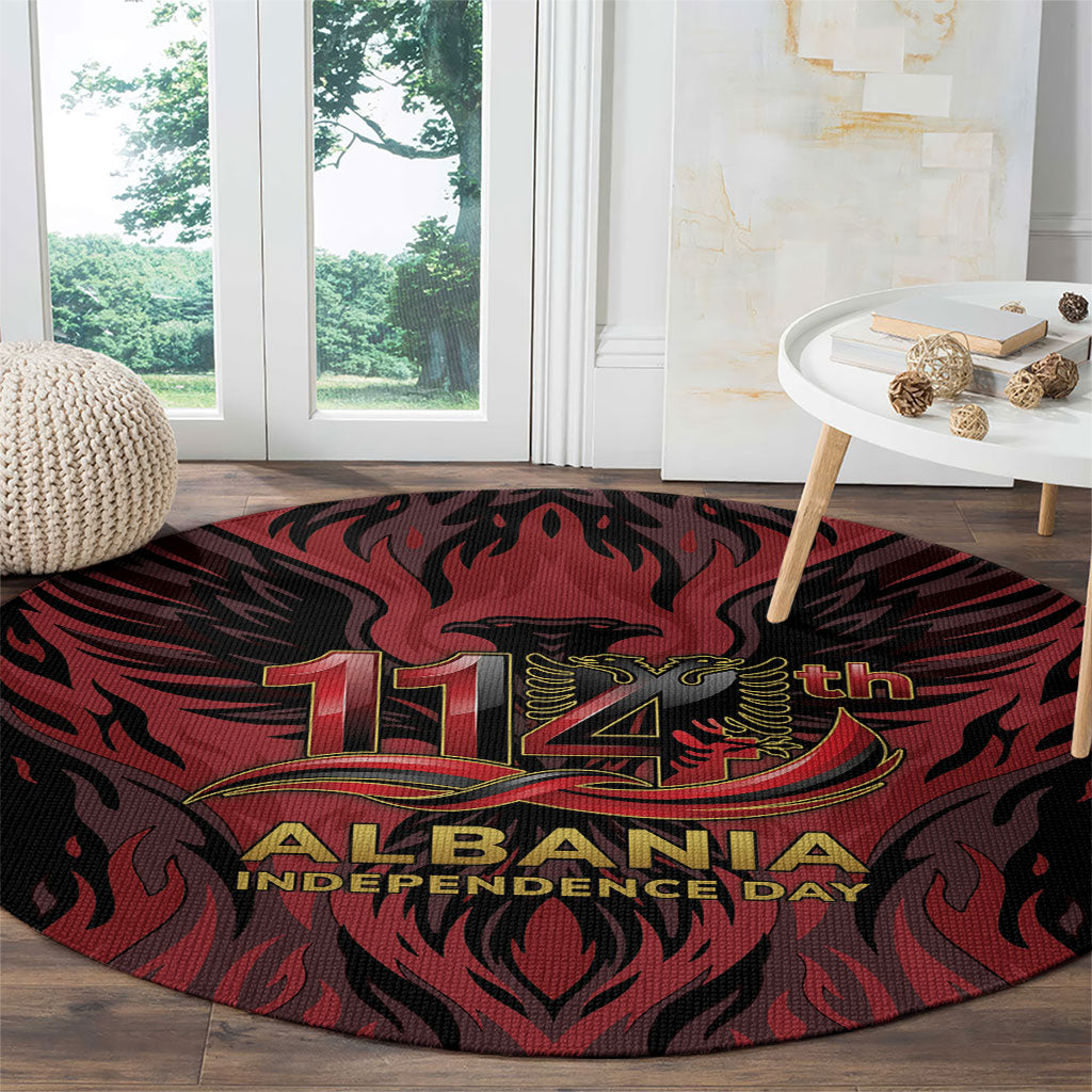 Albania Independence Day Round Carpet Double Headed Eagle 114th Anniversary