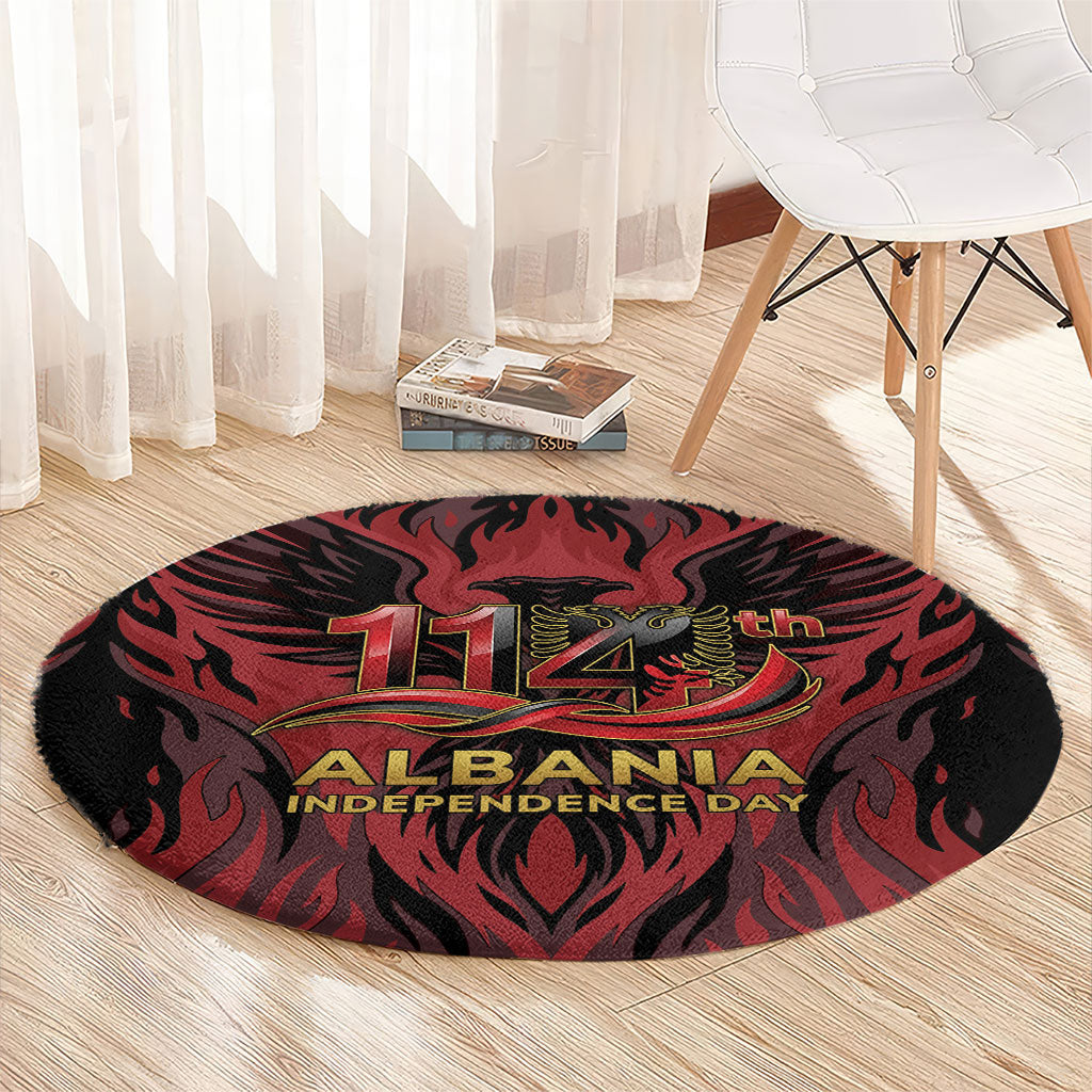 Albania Independence Day Round Carpet Double Headed Eagle 114th Anniversary
