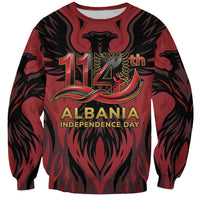 Personalized Albania Independence Day Sweatshirt Double Headed Eagle 114th Anniversary