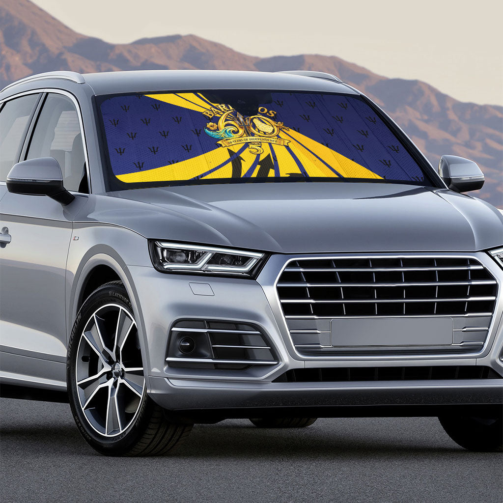 Barbados Independence Day Auto Sun Shade 60th Anniversary Barbados Trident