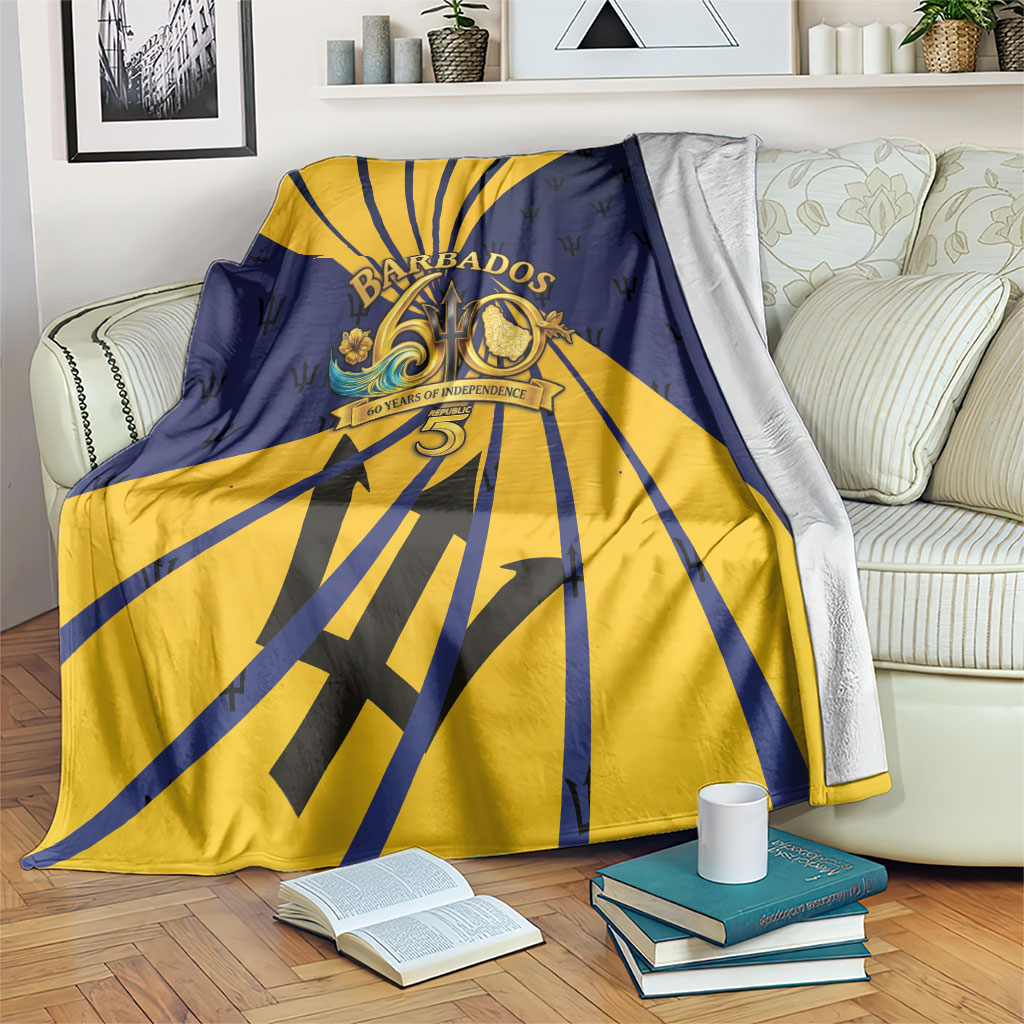 Barbados Independence Day Blanket 60th Anniversary Barbados Trident
