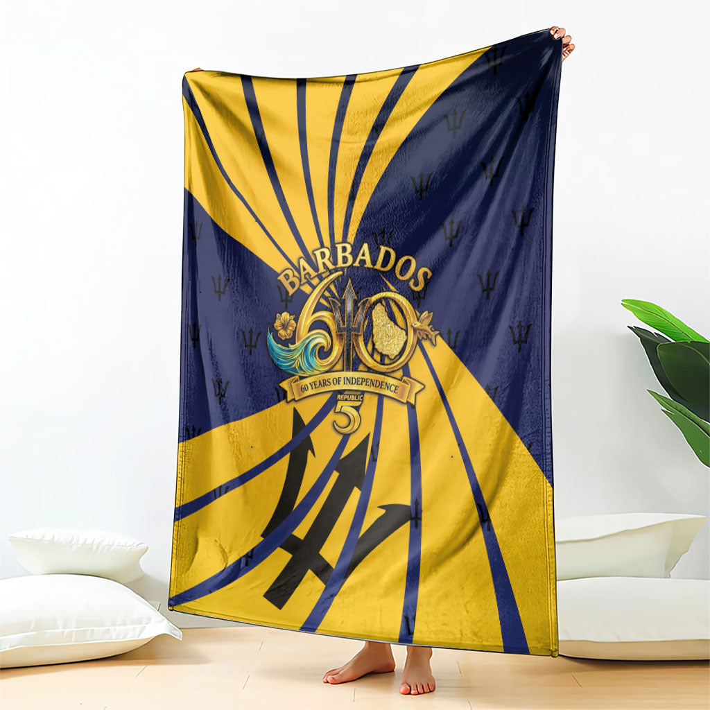 Barbados Independence Day Blanket 60th Anniversary Barbados Trident