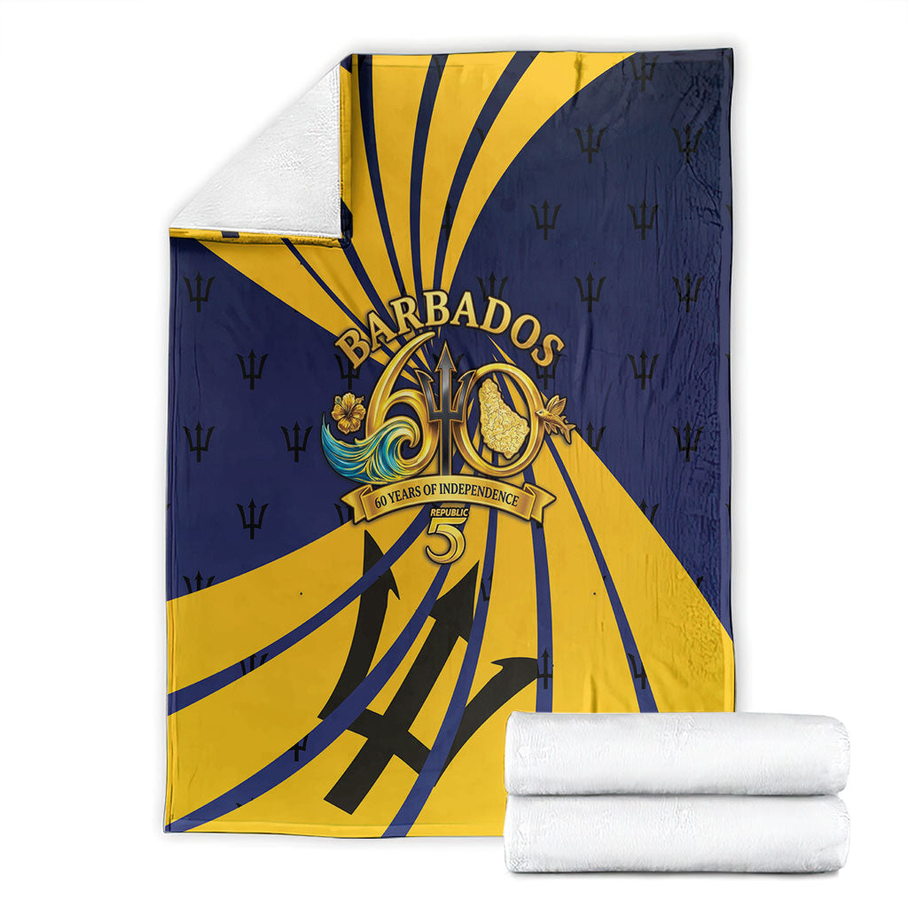 Barbados Independence Day Blanket 60th Anniversary Barbados Trident