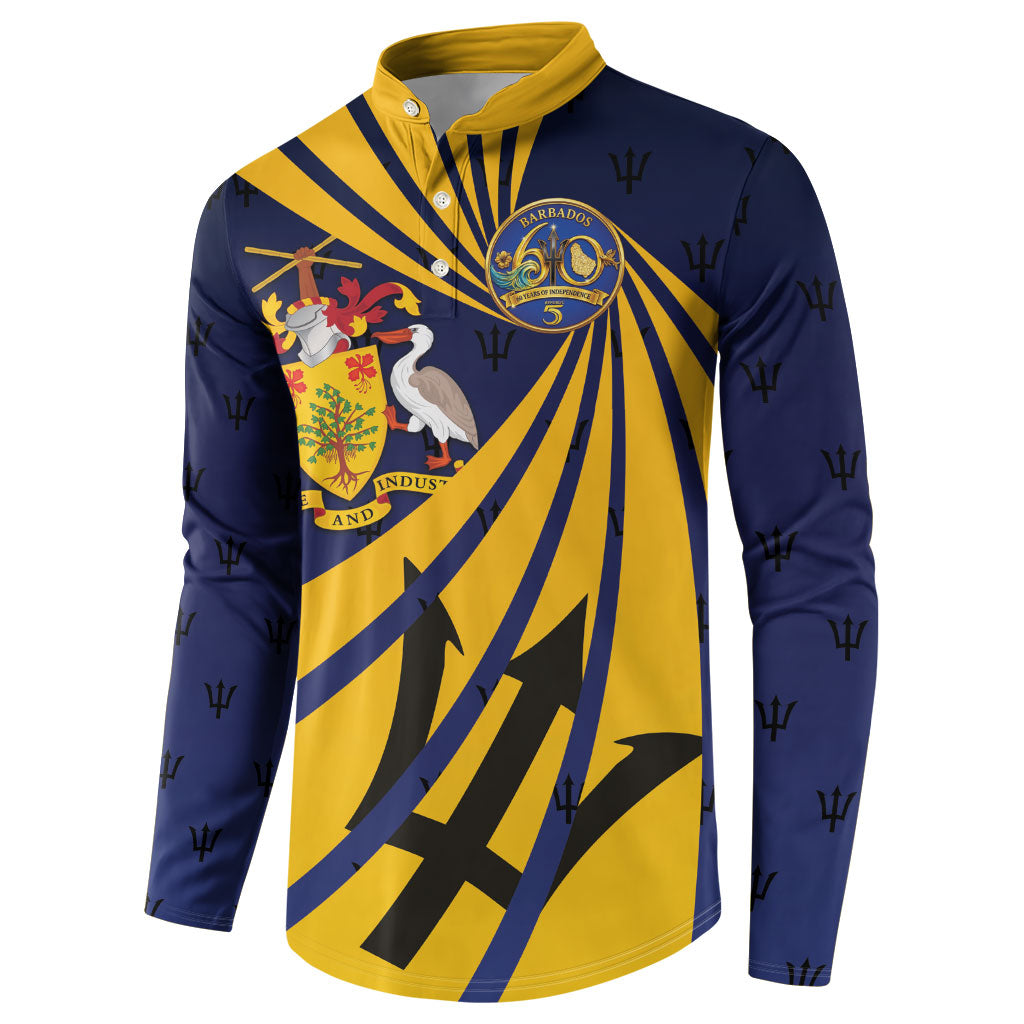 Barbados Independence Day Button Sweatshirt 60th Anniversary Barbados Trident