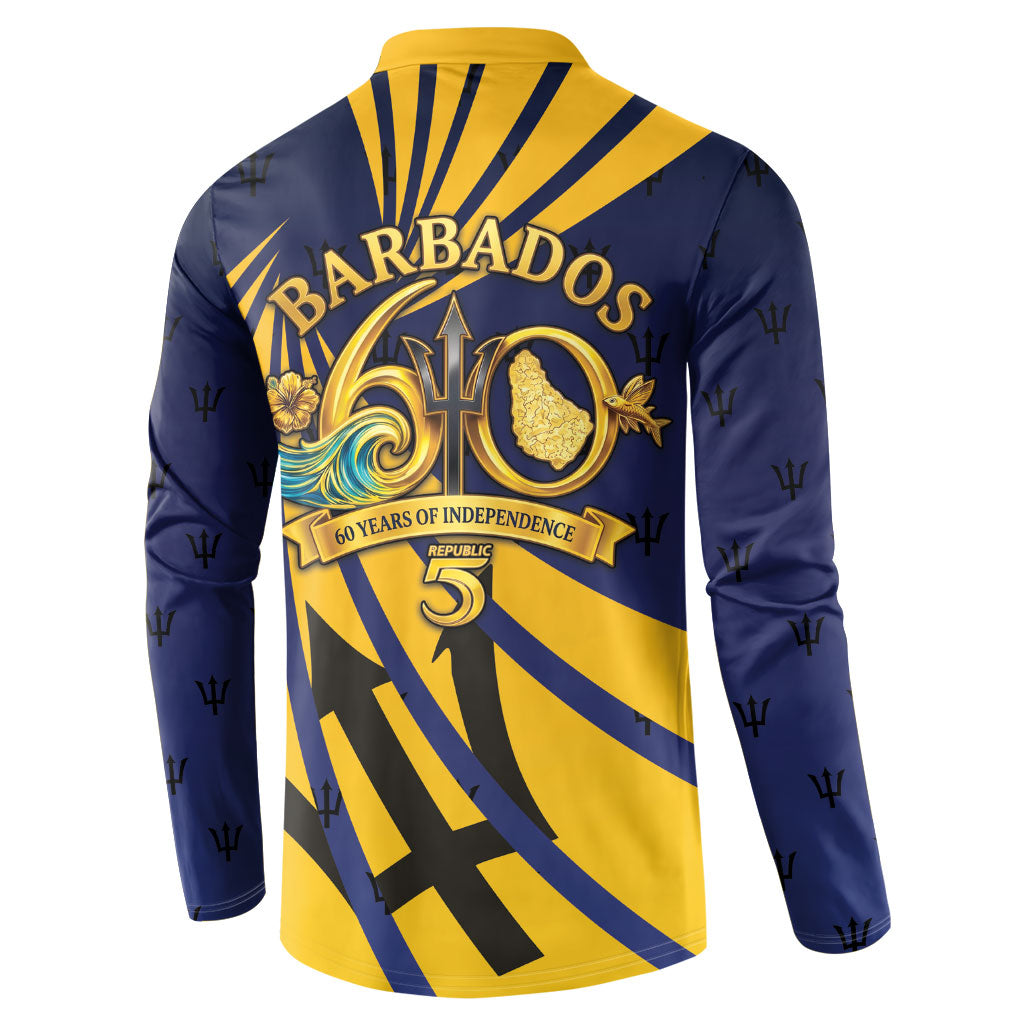 Barbados Independence Day Button Sweatshirt 60th Anniversary Barbados Trident