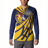 Barbados Independence Day Button Sweatshirt 60th Anniversary Barbados Trident