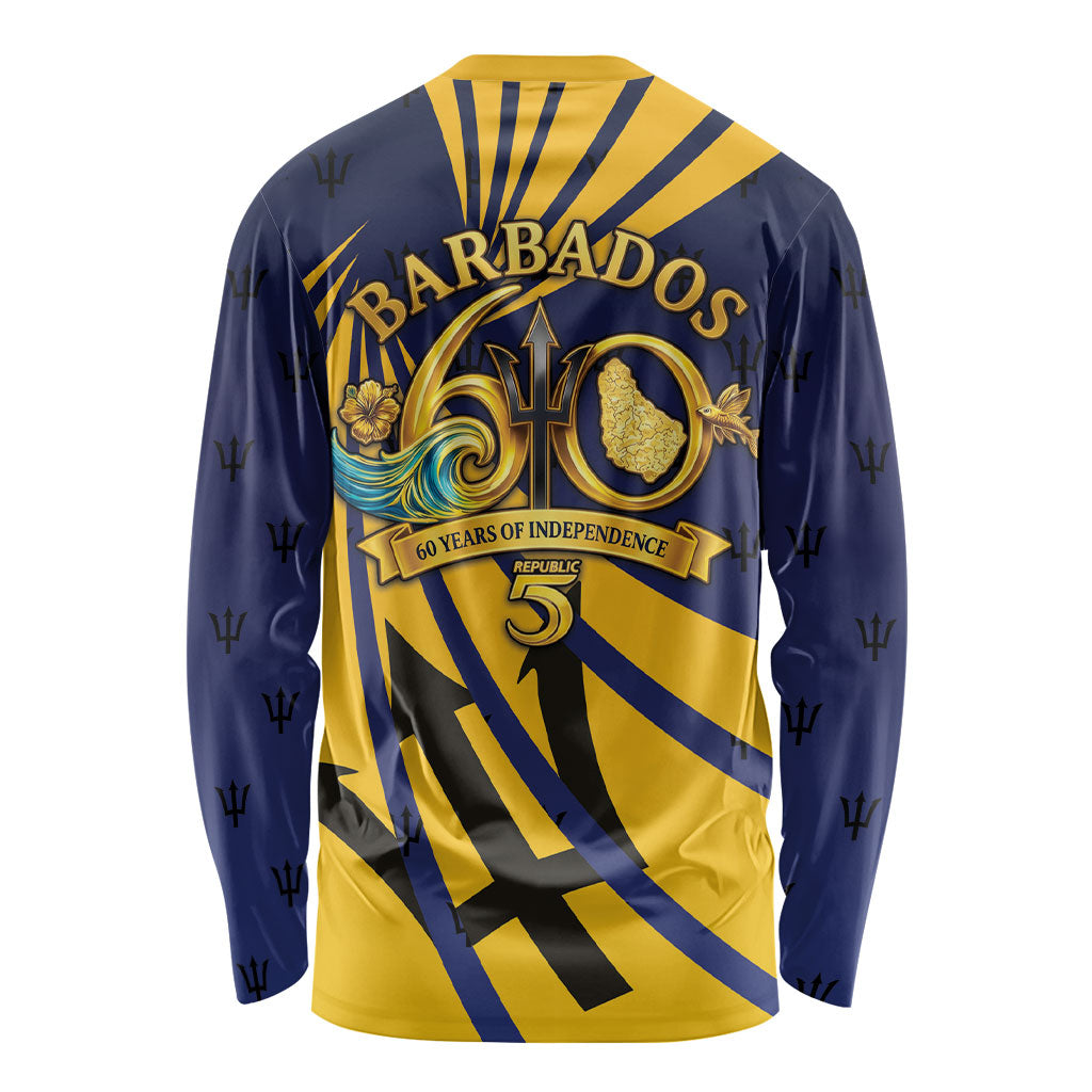 Barbados Independence Day Long Sleeve Shirt 60th Anniversary Barbados Trident