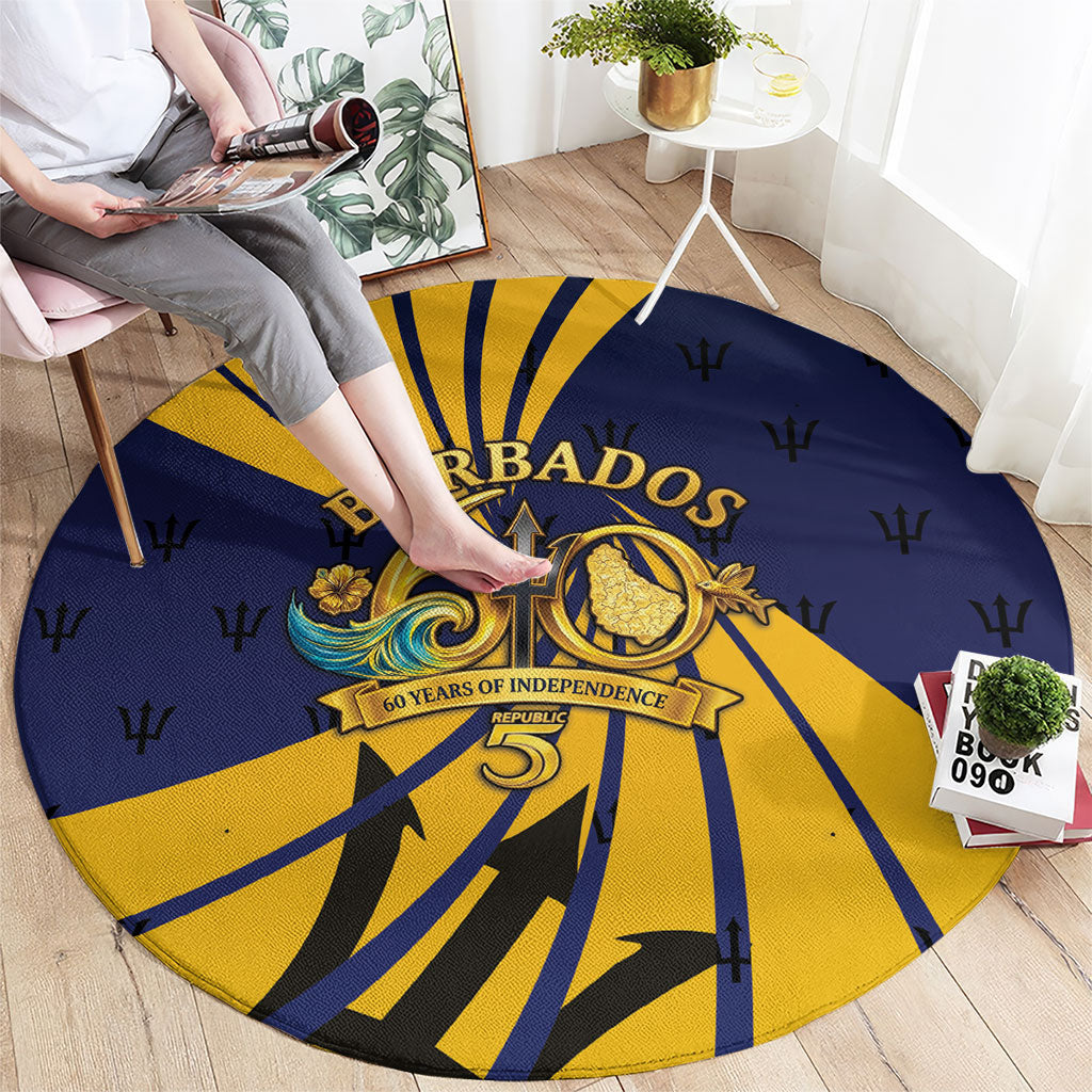 Barbados Independence Day Round Carpet 60th Anniversary Barbados Trident