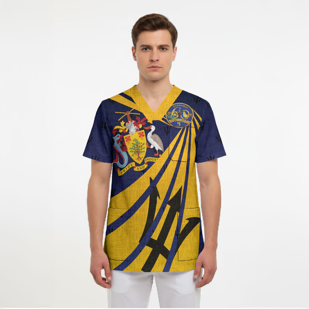 Barbados Independence Day Scrub Top 60th Anniversary Barbados Trident