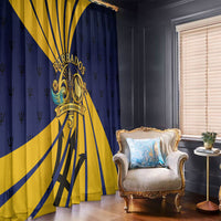 Barbados Independence Day Window Curtain 60th Anniversary Barbados Trident