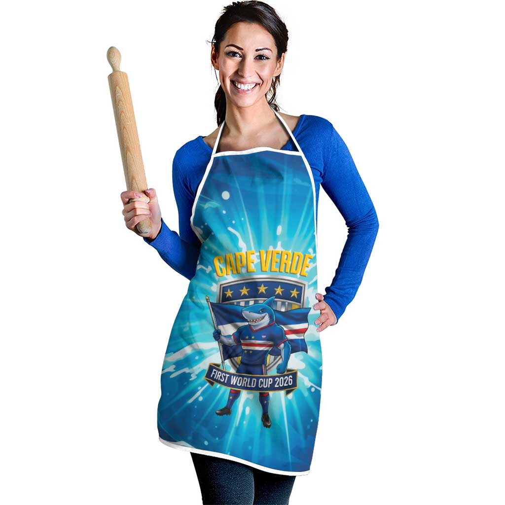 Blue Shark Cape Verde Football Apron First World Cup 2026 - Wonder Print Shop