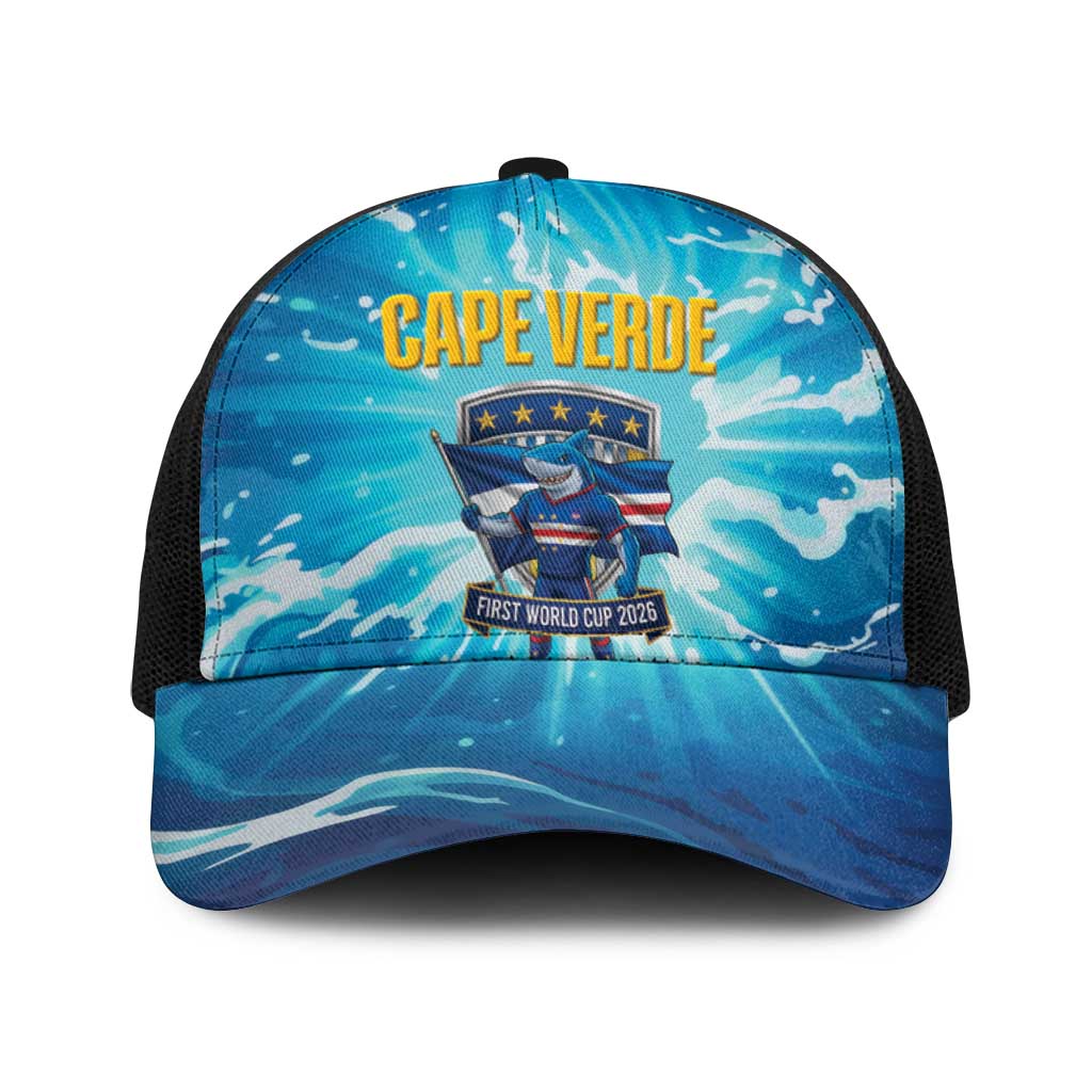 Blue Shark Cape Verde Football Baseball Net Cap First World Cup 2026 - Wonder Print Shop