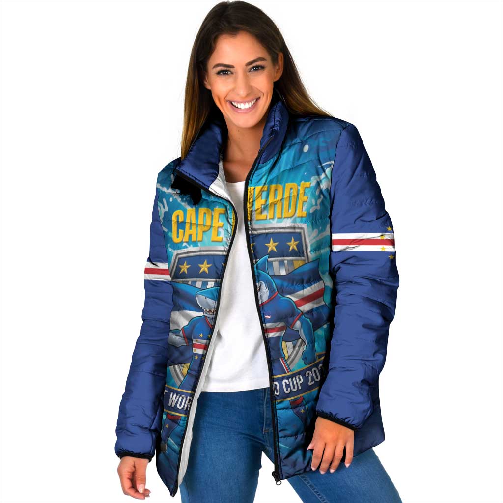 Blue Shark Cape Verde Football Padded Jacket First World Cup 2026 - Wonder Print Shop