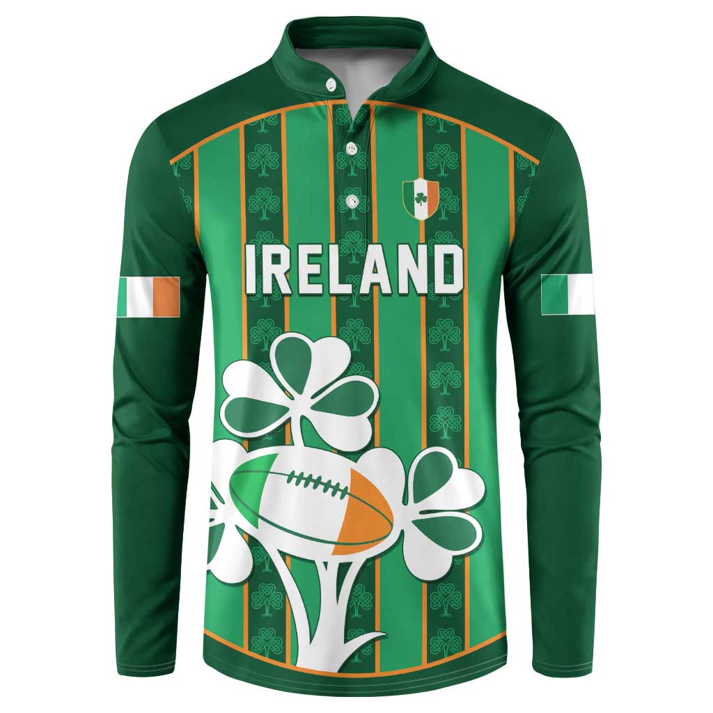 Custom Rugby Ireland Button Sweatshirt Irish Lucky Shamrock