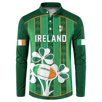 Custom Rugby Ireland Button Sweatshirt Irish Lucky Shamrock