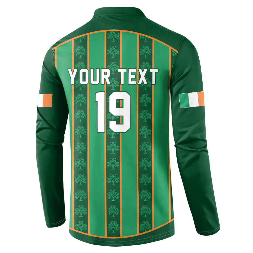 Custom Rugby Ireland Button Sweatshirt Irish Lucky Shamrock