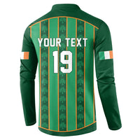 Custom Rugby Ireland Button Sweatshirt Irish Lucky Shamrock