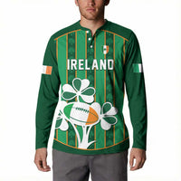 Custom Rugby Ireland Button Sweatshirt Irish Lucky Shamrock