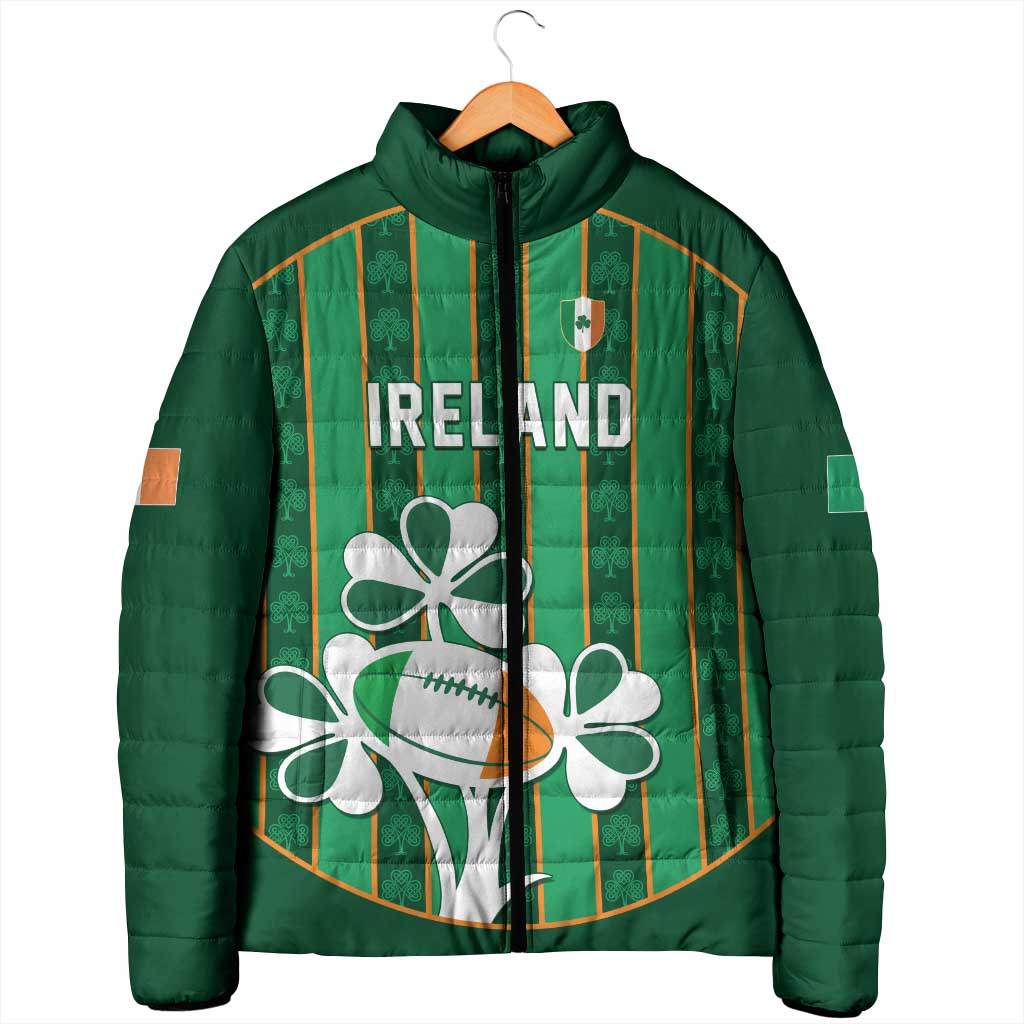 Custom Rugby Ireland Padded Jacket Irish Lucky Shamrock