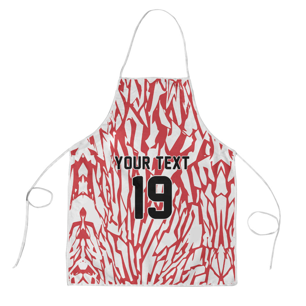Custom German European Football Champions Apron Abstract Lightning Rot Weiss