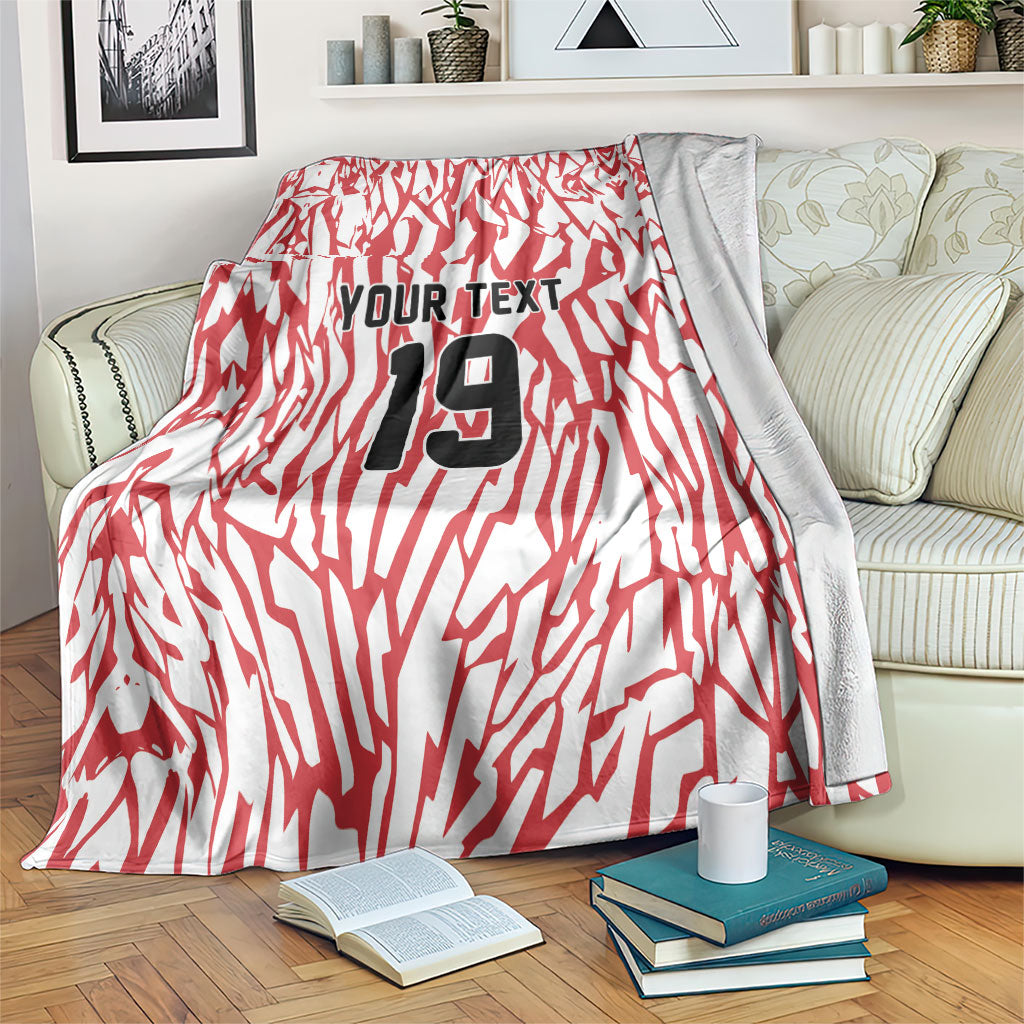 Custom German European Football Champions Blanket Abstract Lightning Rot Weiss