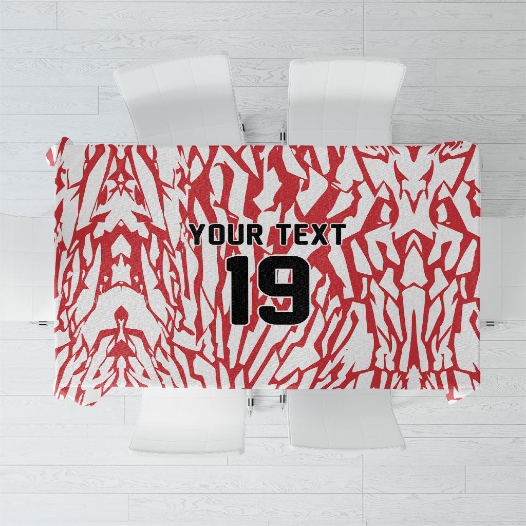 Custom German European Football Champions Tablecloth Abstract Lightning Rot Weiss