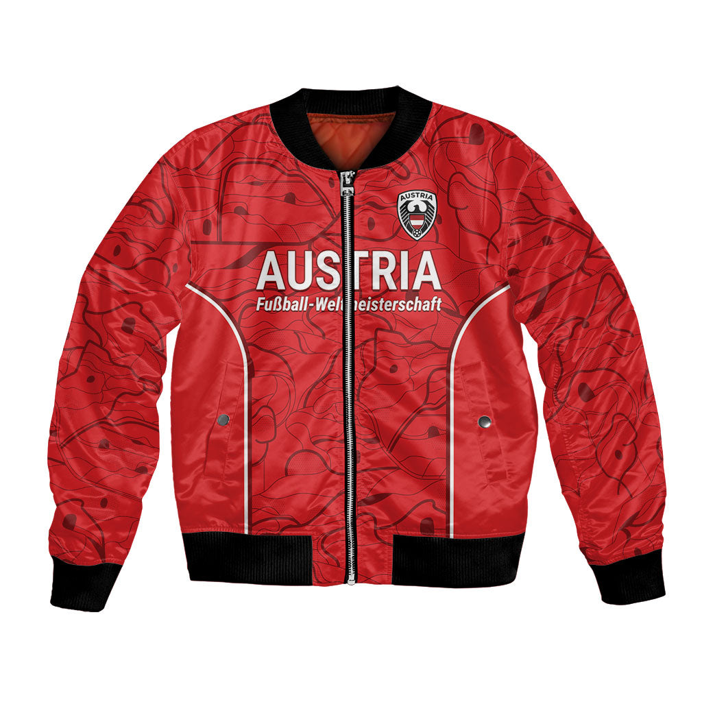 Custom World Football 2026 Austria Bomber Jacket Fussball WM Gemma Burschen Red Glory