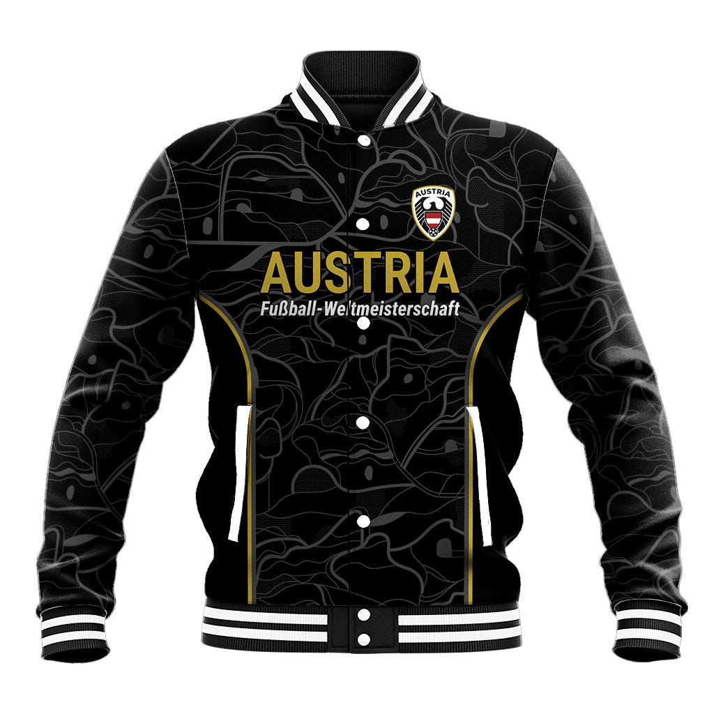 Custom World Football 2026 Austria Baseball Jacket Fussball WM Gemma Burschen Black Glory