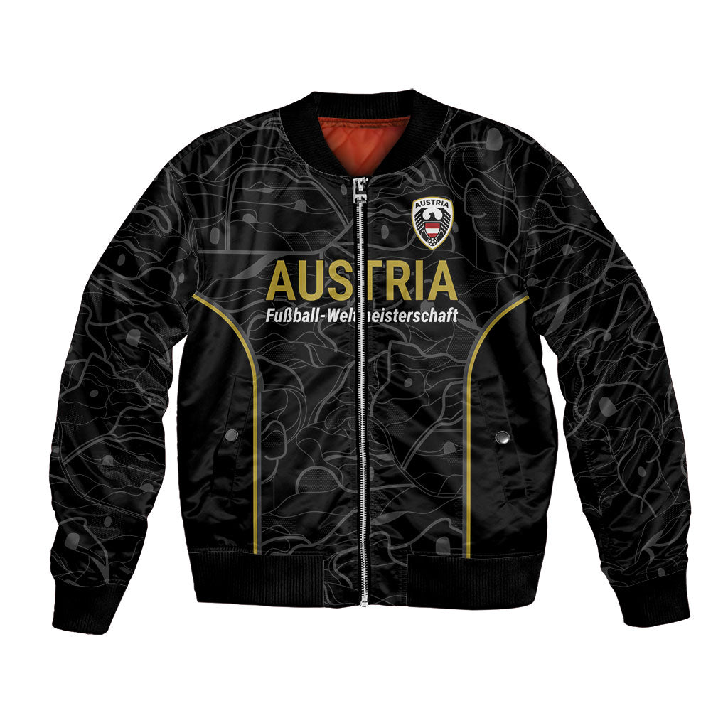 Custom World Football 2026 Austria Bomber Jacket Fussball WM Gemma Burschen Black Glory